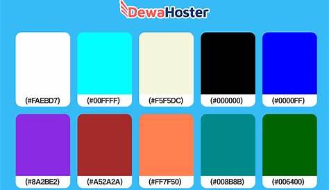 Kumpulan Kode Warna HTML Lengkap Full Color | Warna web, Warna, Grafik
