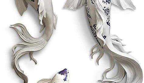 Koi Fish Tapestry, Legendary Koi Fish Band Chinese Good Fortune and