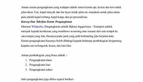 (PDF) Konsep dan Takrifan Sistem Pengangkutan | K. Bahnu - Academia.edu