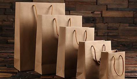 8x4x10" - 50 Pcs - Kraft Paper Shopping Bags, Paper Bags with Handles