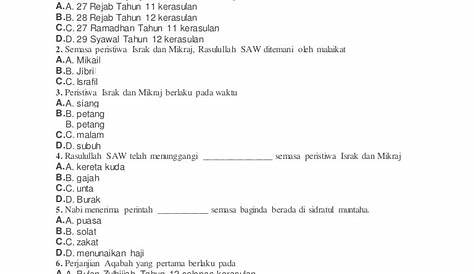 Kuiz sirah pendidikan islam tahun 5