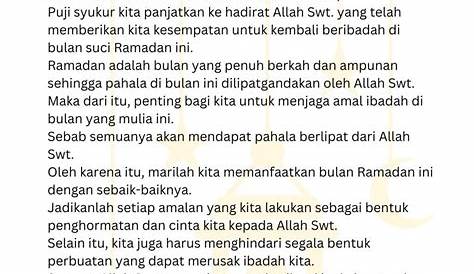 Kumpulan Kultum Ramadhan Singkat tentang Kehidupan Sehari-hari, Cocok