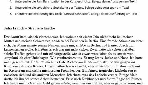 Arbeitsblatt: Kurzgeschichten Klassenarbeit - Deutsch - Texte schreiben