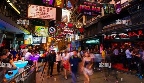 The famous Lan Kwai Fong bar area, Hong Kong, China Stock Photo - Alamy