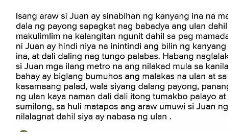 Maikling Kwento Na May Sanhi At Bunga