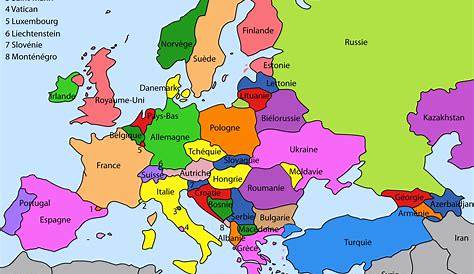 Carte Europe - Géographie des pays » Vacances - Arts- Guides Voyages