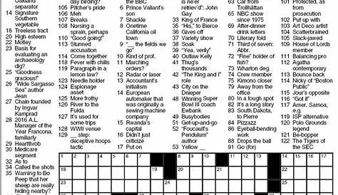 La Times Printable Sunday Crossword