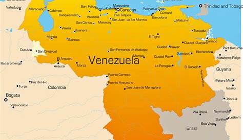 Political Simple Map of Venezuela, single color outside, borders and labels