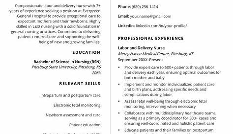 Labor And Delivery Rn Resume Template For Nurse Invitation Ideas