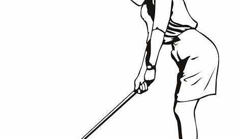 Black and white golf woman stock vector. Illustration of printables