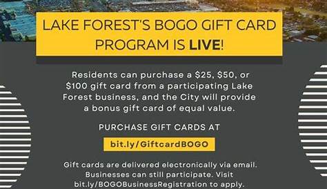 BOGO gift cards are... City of Lake Forest Government