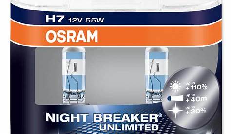 Lampa H7 Osram Night Breaker Unlimited Kit Lâmpadas Halógenas