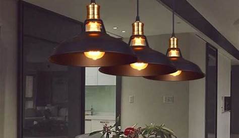 Lampe Suspension Cuisine Design Chromé En Aluminium Bronze Suspendue