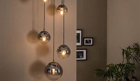 Lampe Suspension Globe Verre Lustre Fer Ampoule à LED 38×