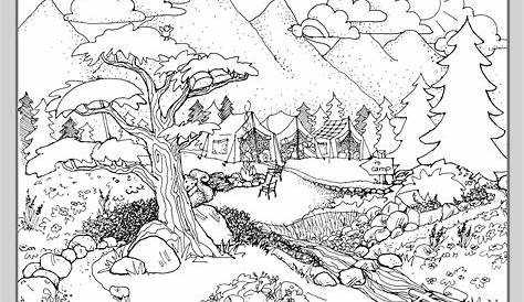 Advanced Landscape Coloring Pages For Adults Coloring Pages Ideas