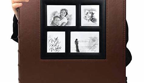 Large Leather Family Photo Albums with Sticky Page Brown Inches RECUTMS