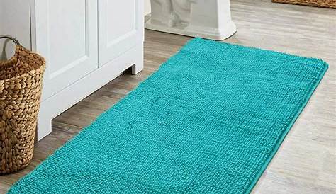 Slip-Resistant Bath Rug Runner Washable Striped Large Chenille Shaggy