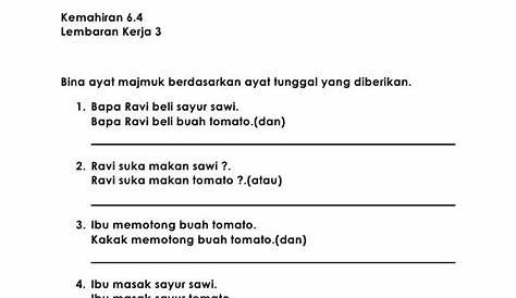 Latihan BM Tahun 2 - Ayat Majmuk. Interactive worksheet | TopWorksheets