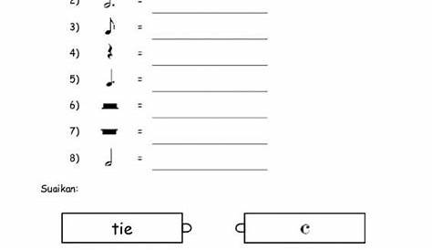 Latihan simbol muzik worksheet