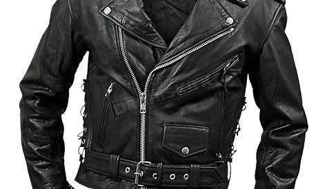 Vintage Leather Motorcycle Jackets : Men's Biker Vintage Striped