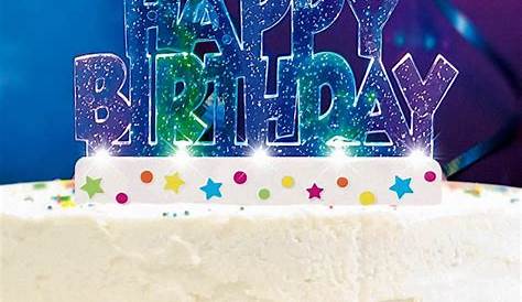 Flashing Happy Birthday Cake Topper Decoration - Walmart.com - Walmart.com