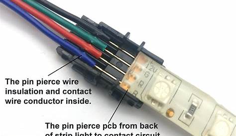 Led Strip Connector 4 Pin Female RGB LED Needle Weldin