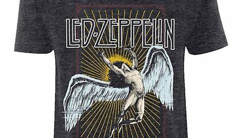 Led Zeppelin Arched Icarus Navy T-Shirt Tee Liquid Blue