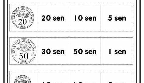 Lembaran Kerja Matematik Prasekolah Mata Wang - IMAGESEE