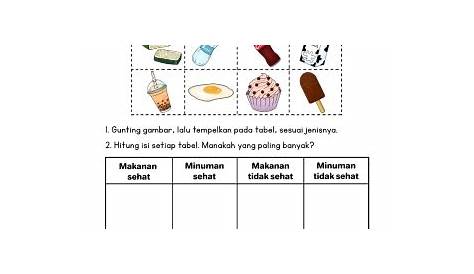 lembaran kerja prasekolah tema makanan - Emma Greene