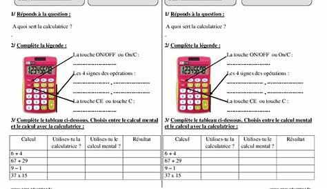 Leçon, trace écrite, cours Calculatrice : CM1, pdf gratuit à imprimer