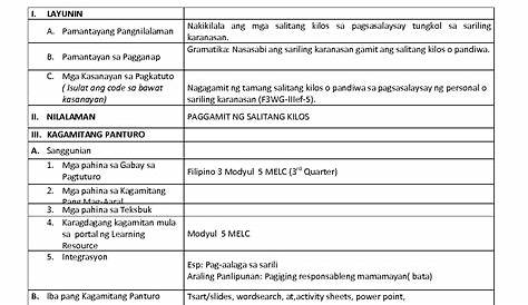 Lesson Plan Tungkol Sa Sanhi At Bunga