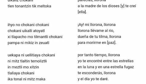 La llorona en nahuatl | La llorona, Poesía, Musica