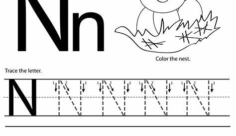 Letter N Tracing Pages