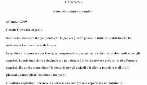 Esempio di Lettera di Presentazione per chi cerca lavoro | OnlineCV.it