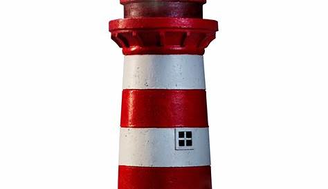 Deko Modell Leuchtturm Roter Sand mit LED Blinklicht 20cm maritime