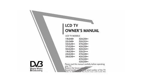 Lg 22Ls4D Lcd Tv User Guide