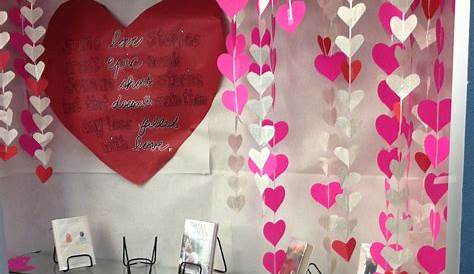 Library Decorations For Valentine&#39 Valentines Day Conversation Hearts Display Message Ideas Borrowed