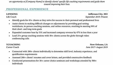 Life Skills Coach Resume Sample Examples Professional Writers
