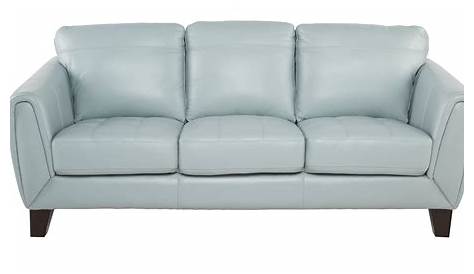 Rare Light Blue Leather Sofa Loveseat 'Negresco' by Wolfgang Setz for