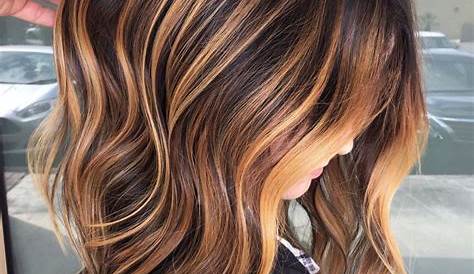 Light Brown Highlights On Black Hair Pictures Balayage For With