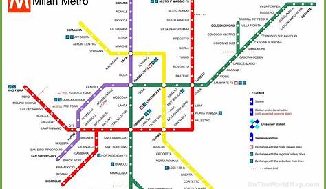 Plan et carte du métro de Milan : lignes et stations du métro de Milan