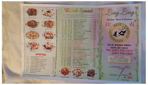 Menu of Ling Ling Chinese Restaurant in Bath, NY 14810