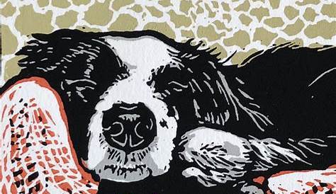 Lino Print Artists Uk 'At Full Stretch' By Contemporary UK maker Annie