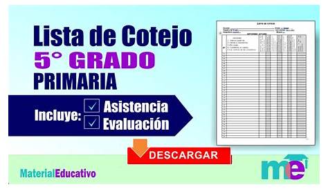 Listas de cotejo de primaria | Matematicas primero de primaria