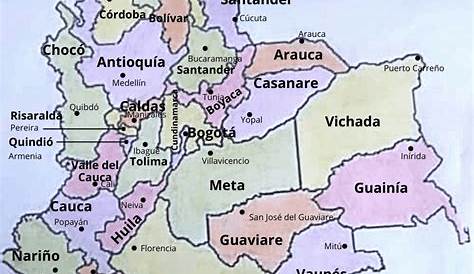 Los 32 departamentos de Colombia y sus capitales (con mapa) - Libretilla