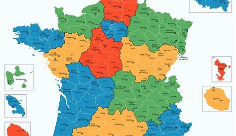 Carte des numéros des départements Français
