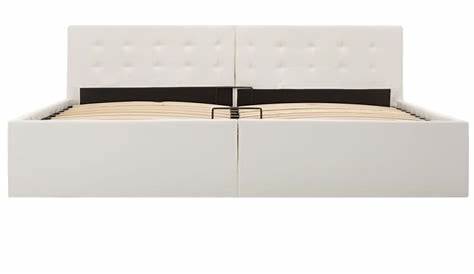 Lit Simili Cuir Blanc Capitonne Chester 160x200 Design 160*200 Sandie