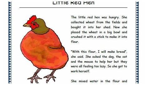 Little Red Hen Comprehension Questions