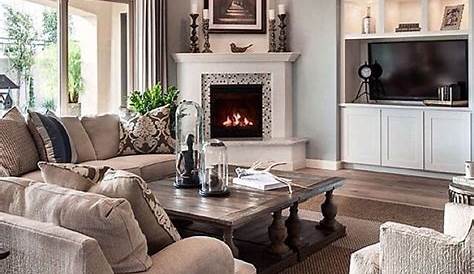 20 Living Room Layouts with Fireplaces | Family room fireplace