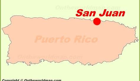 Ubicación de San Juan en el mapa de Puerto Rico